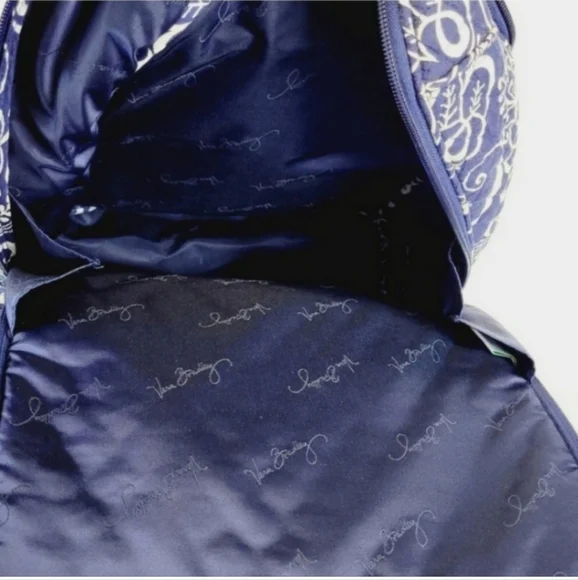 VERA BRADLEY Twirly Birds Navy Blue Laptop Backpack - Picture 11 of 12